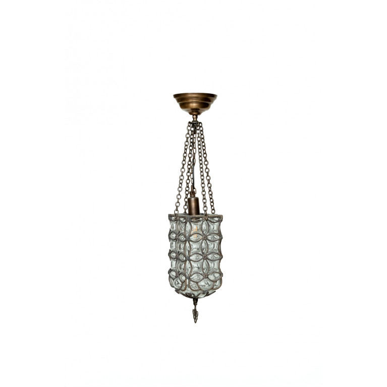 Hanging lamp 50 cm, manblown glass, brass